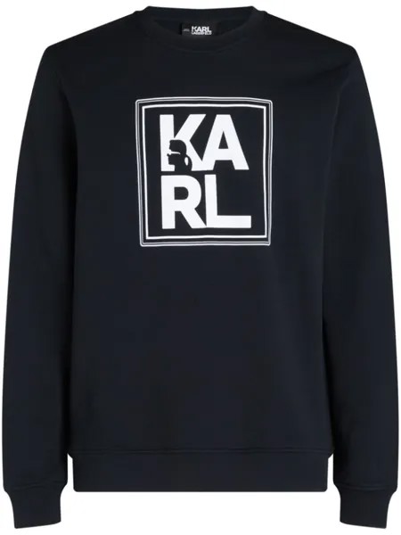 Karl Lagerfeld logo-print organic cotton sweatshirt, черный