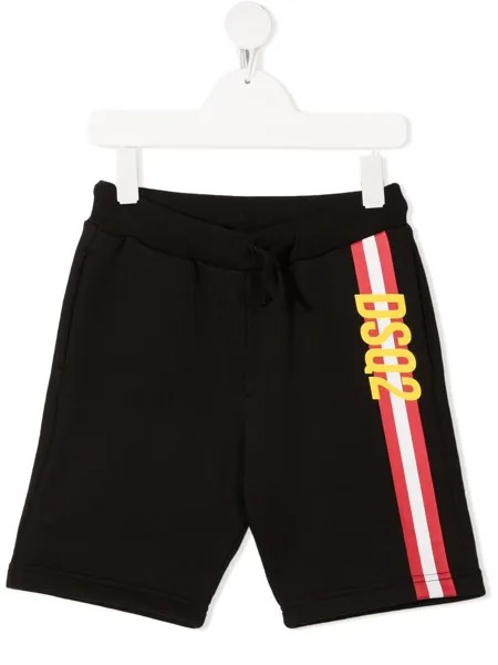 Dsquared2 Kids шорты с логотипом и контрастными полосками