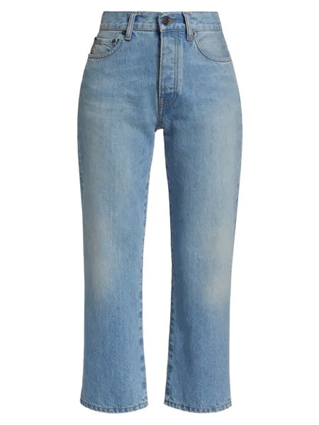 Укороченные джинсы Lesley с высокой посадкой The Row, синий