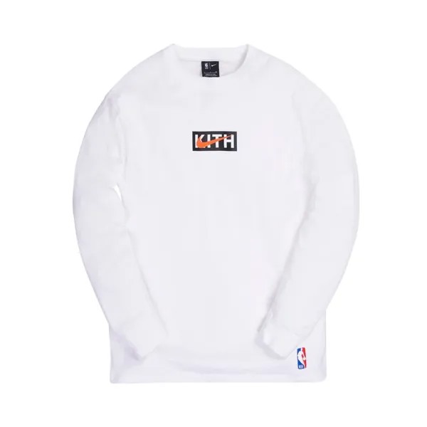 Лонгслив Kith & Nike For New York Knicks Long-Sleeve Tee 'White', белый