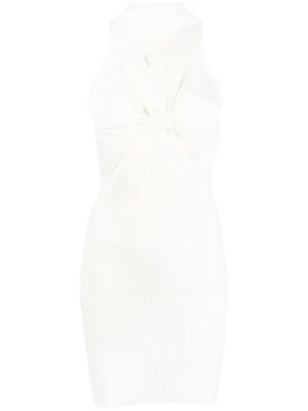 Платье с драпировкой и вырезами Dion Lee, белый