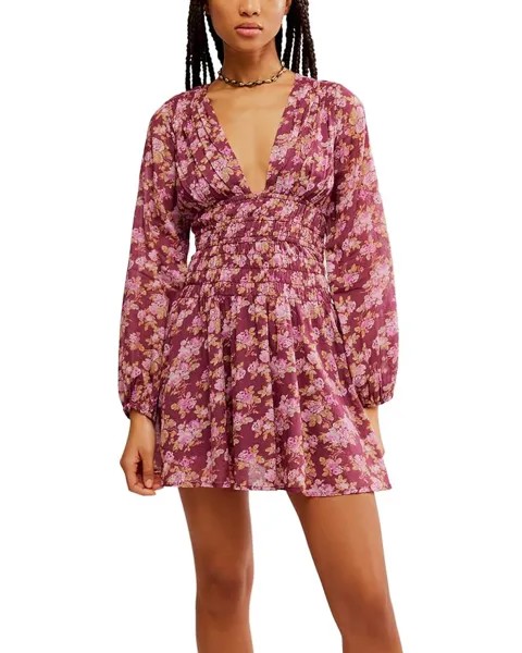 Платье Free People Keep You Mini Dress, цвет Berry Combo
