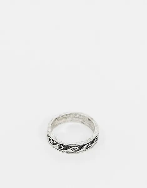 Серебристое волнообразное кольцо в стиле 90-х ASOS DESIGN-Серебристый