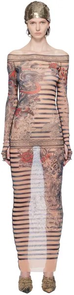 Бежевое платье-макси Marinere Jean Paul Gaultier