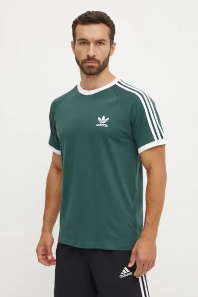 Хлопковая футболка adidas Originals, зеленый