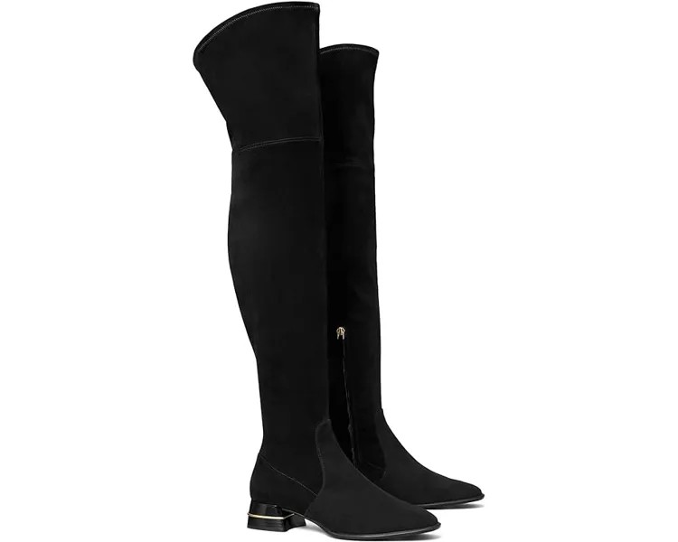 Ботинки Tory Burch Multi Logo Stretch Over-the-Knee Boot, цвет Perfect Black