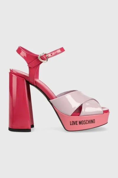 Кожаные босоножки San Lod Quadra 120 Love Moschino, розовый