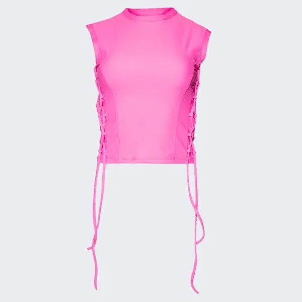 Топ Vetements Tank Top With Laces, розовый