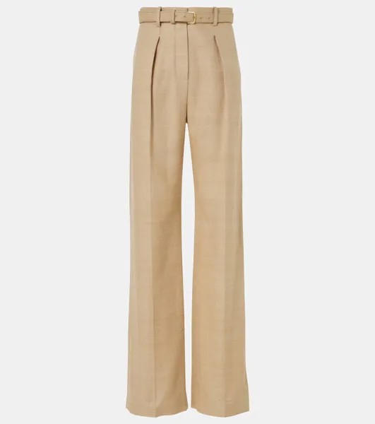 Широкие брюки из шелка Edward Loro Piana, цвет toasted sesame