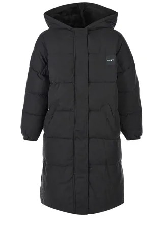 Стеганое пальто с подкладкой из эко-меха DKNY