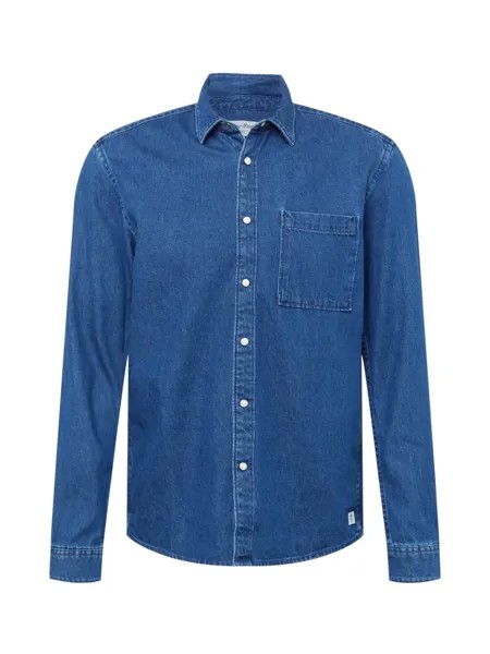 Рубашка на пуговицах стандартного кроя TOM TAILOR DENIM, синий