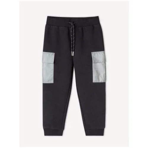 Тёмно-серые спортивные брюки Jogger с карманами-карго для мальчика Gloria Jeans, размер 9-12мес/80