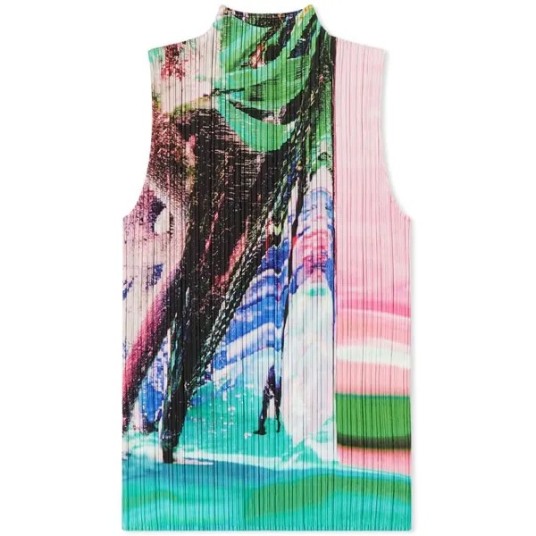 Топ Pleats Please Issey Miyake Tropical Winter Sleeveless Pleats, мультиколор