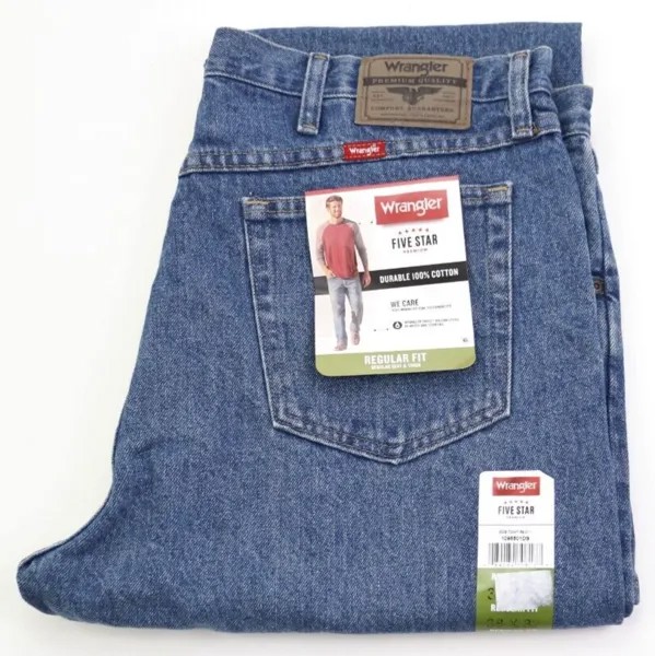 Мужские джинсы Wrangler Five Star премиум-качества стандартного кроя, размер W38 L32, новые