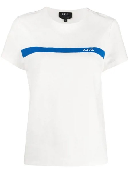 A.P.C. футболка с отделкой в полоску