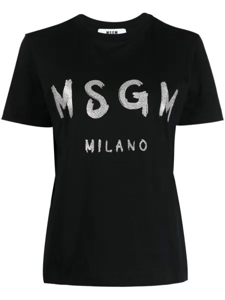 MSGM футболка с логотипом, черный