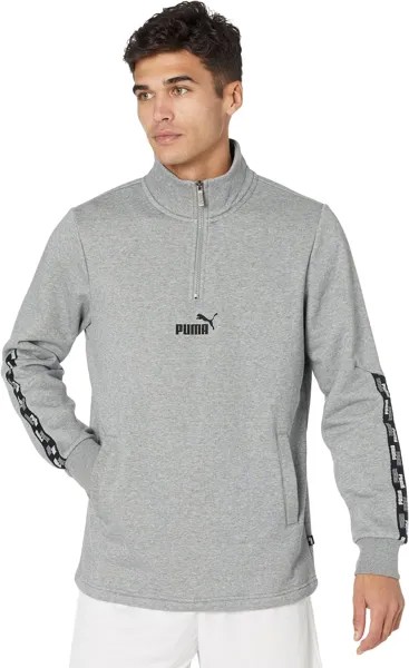 Толстовка PUMA Power Tape 1/2 Zip Fleece, цвет Medium Gray Heather