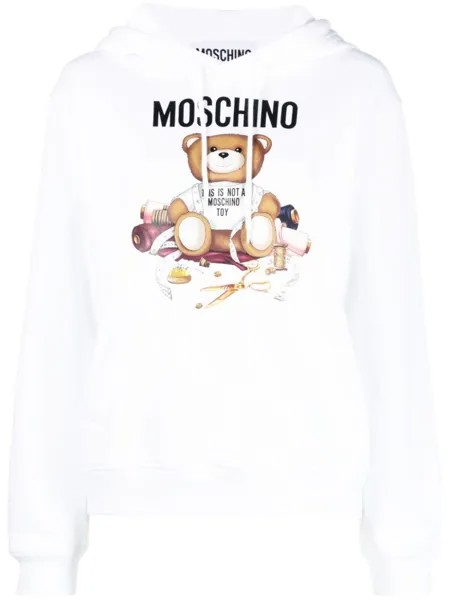 Moschino худи с принтом Teddy Bear, белый