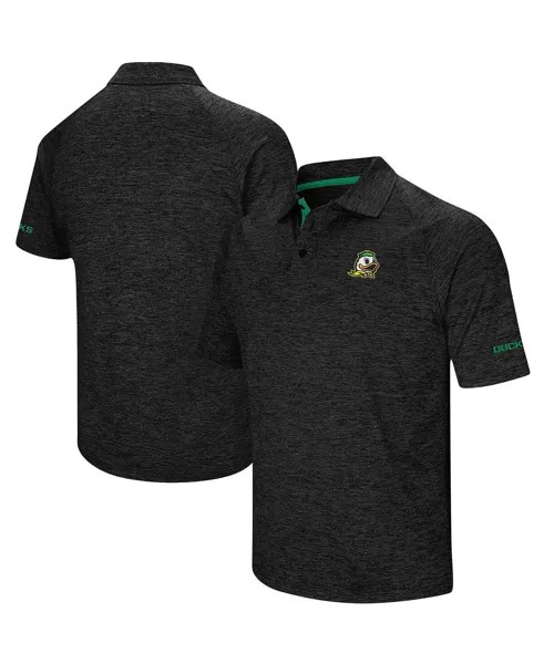 Мужская рубашка-поло реглан с принтом черного цвета Oregon Ducks с альтернативным логотипом Colosseum