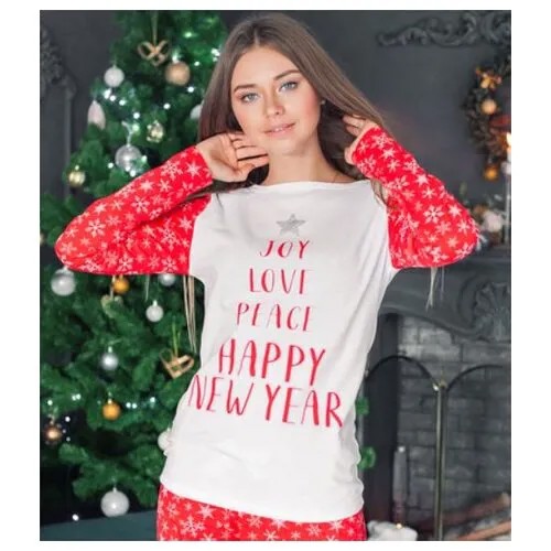 Лонгслив Kaftan, размер 48-50, белый/красный
