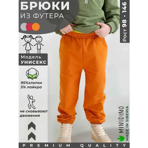 Брюки  , размер 104, оранжевый