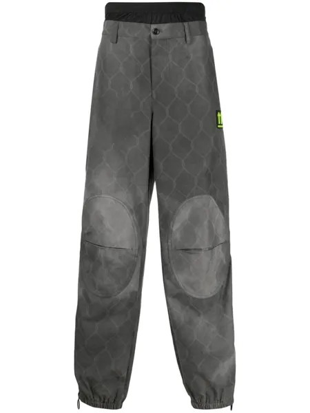 Off-White джинсы с эластичным поясом и эффектом потертости, черный