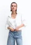 Легкая куртка BASIC CROPPED Pull&Bear, белый