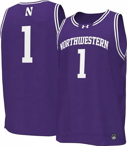 Мужская баскетбольная майка Under Armour Northwestern Wildcats #1 фиолетовая реплика