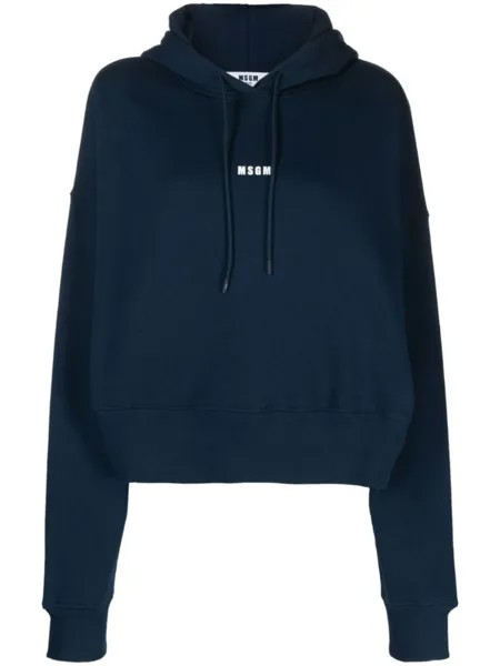 MSGM худи с логотипом, синий