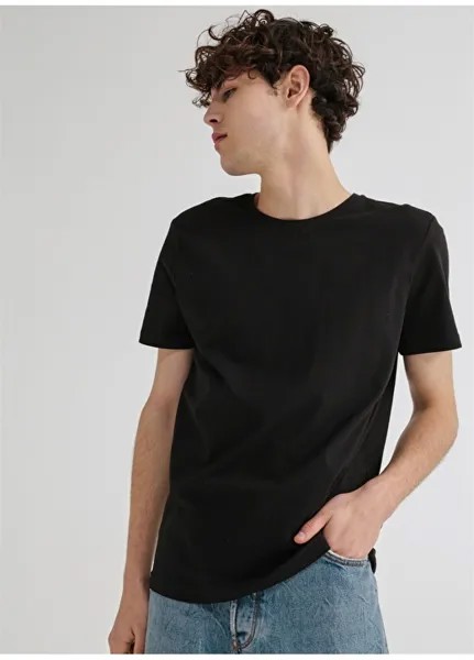 Однотонная черная мужская футболка с круглым вырезом Aeropostale