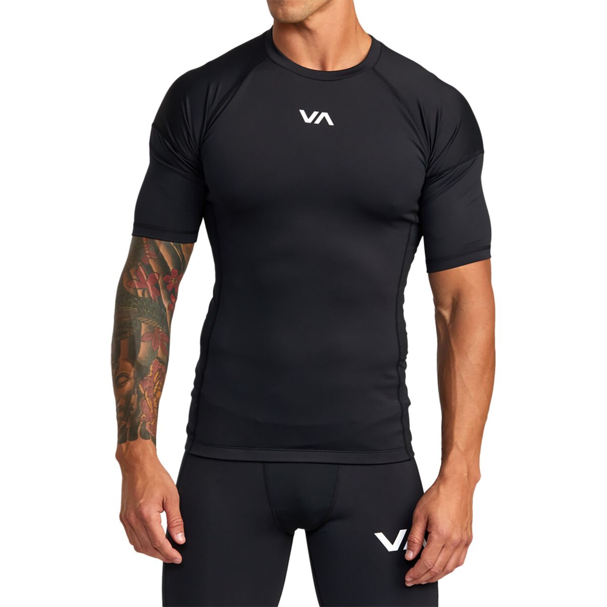 Компрессионная рубашка с короткими рукавами Rvca, черный