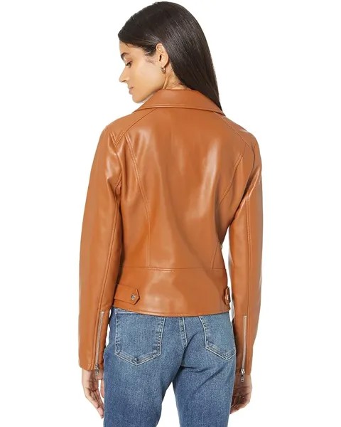 Куртка Sam Edelman Asymmetrical Zip PU Moto Jacket, цвет Luggage