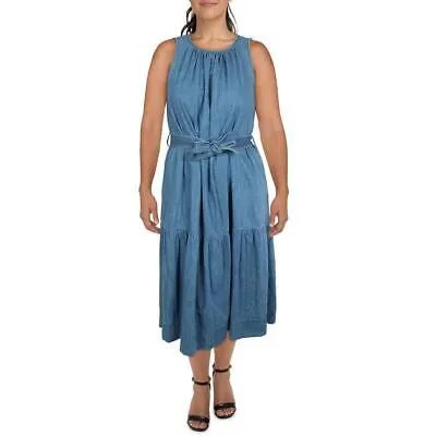 Женское синее джинсовое дневное платье миди без рукавов Vanessa Bruno L BHFO 2618