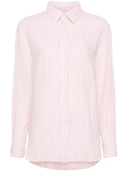 Polo Ralph Lauren льняная рубашка в полоску, оранжевый
