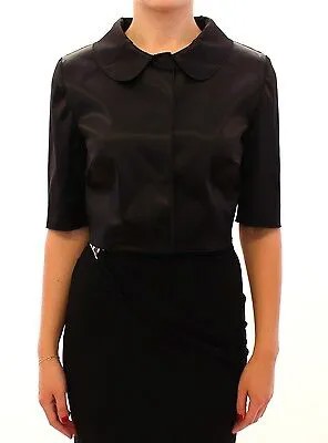 Куртка DOLCE - GABBANA Черное блестящее эластичное болеро с плечами IT46 /US12 /XL Рекомендуемая розничная цена 1140 долларов США