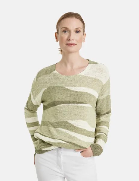 Свитер Gerry Weber Langarm Rundhals, цвет Reed/Beige Jacquard