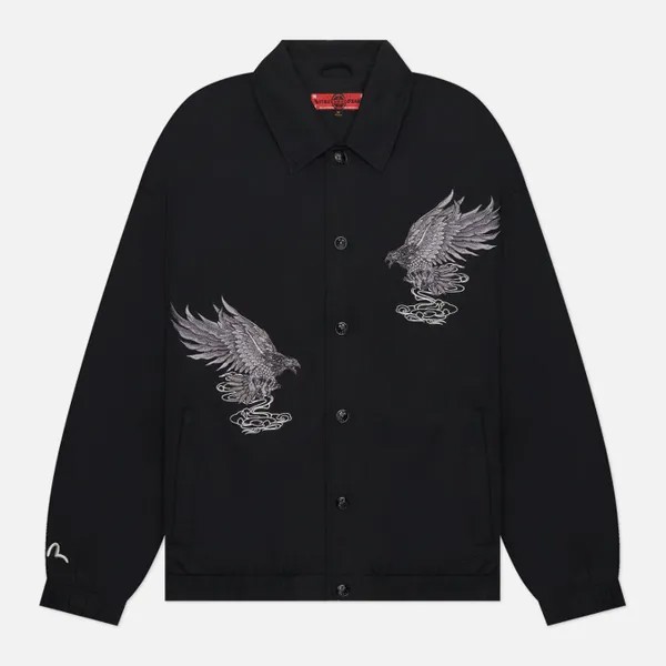 Мужская куртка ветровка Evisu Eagle & Evisu Embroidered чёрный, Размер XXL