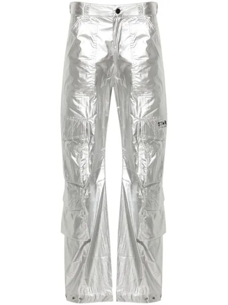 Golden Goose широкие брюки карго, серебристый