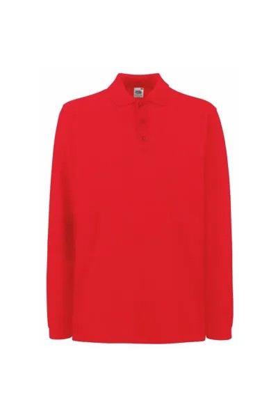 Рубашка поло премиум-класса с длинными рукавами Fruit of the Loom, красный