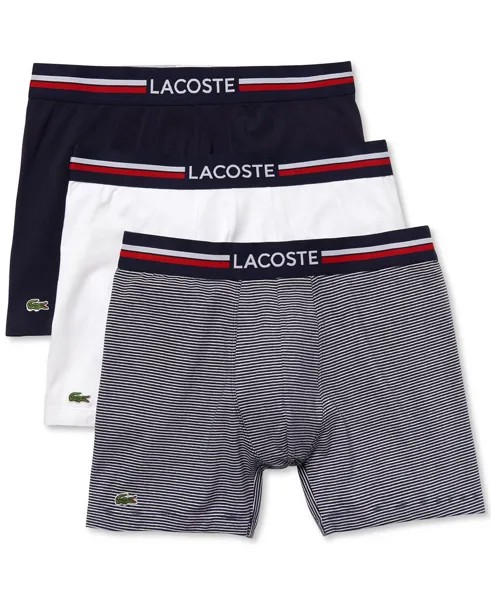 Мужские трусы-боксеры из эластичного хлопка, 3 предмета Lacoste