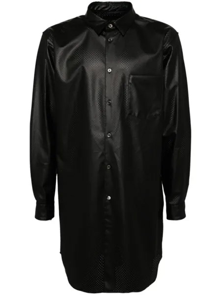 Comme des Garçons Homme Plus рубашка из перфорированной искусственной кожи, черный