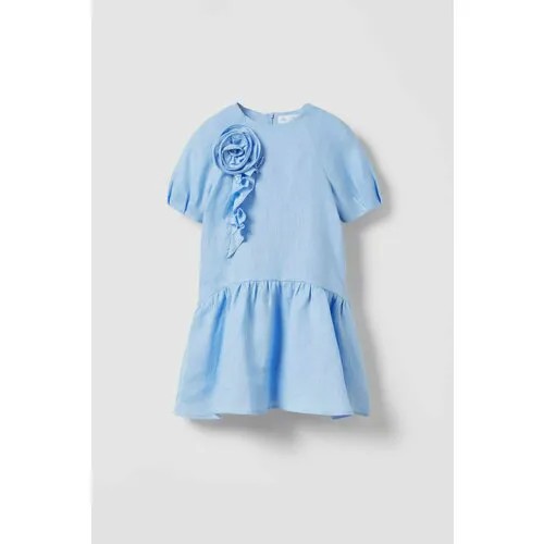 Платье Zara, размер 9 years (134 cm), голубой