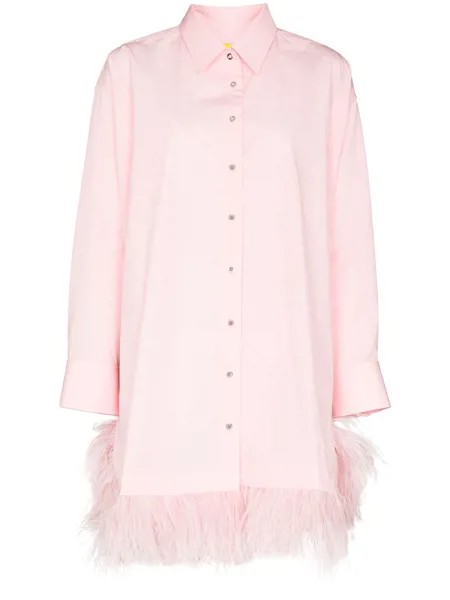 Marques'Almeida MA FEATHER SHIRT DRS MNI LNG SLV