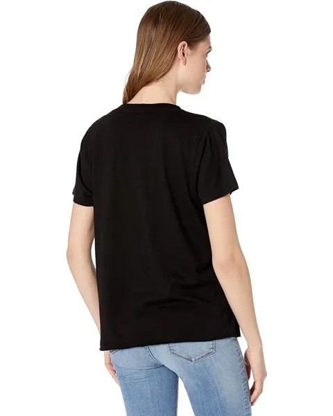 Футболка Michael Lauren Delano Signature Soft Fabric Scoop Neck Boyfriend Tee, черный