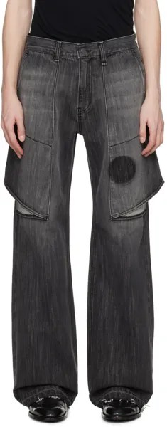 Серые многослойные джинсы Jiyongkim