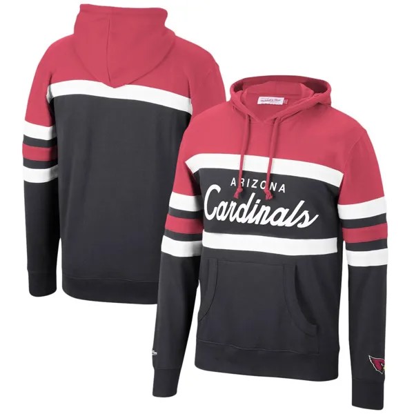 Мужской пуловер с капюшоном Mitchell & Ness Cardinal/Black Arizona Cardinals Head Coach