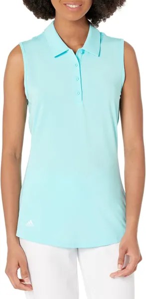 Ultimate365 однотонная рубашка-поло без рукавов adidas, цвет Bliss Blue