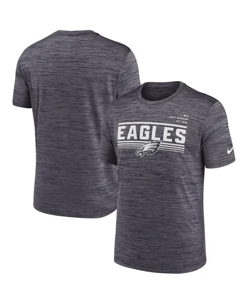 Мужская антрацитовая футболка Philadelphia Eagles Yardline Velocity Performance Nike