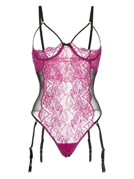 Боди Roxy с цветочной вышивкой Fleur Du Mal, фиолетовый
