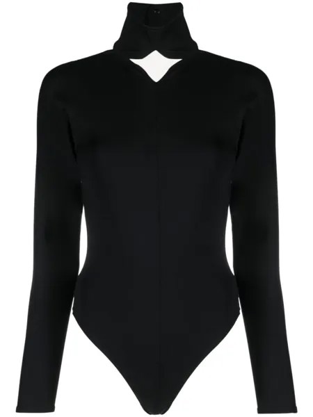 Courrèges боди с узором, черный